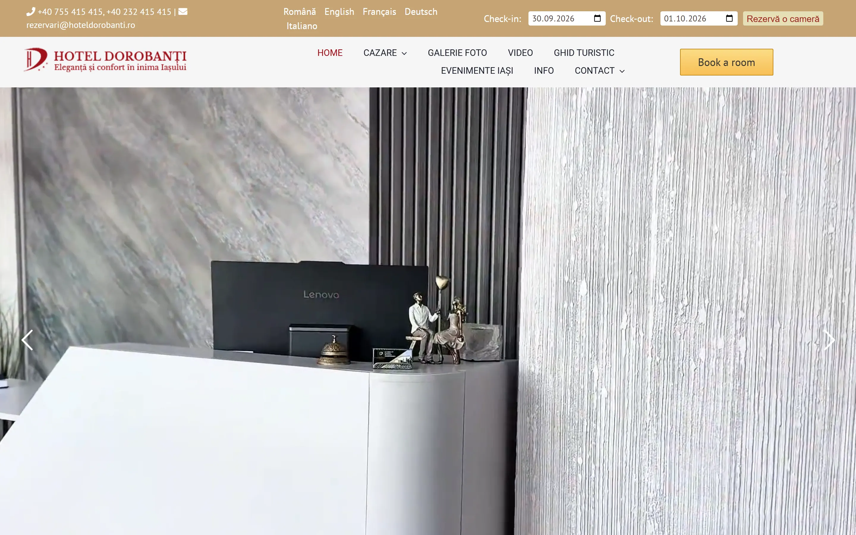 Site-ul hoteldorobanti.ro, realizat de Creativ Design