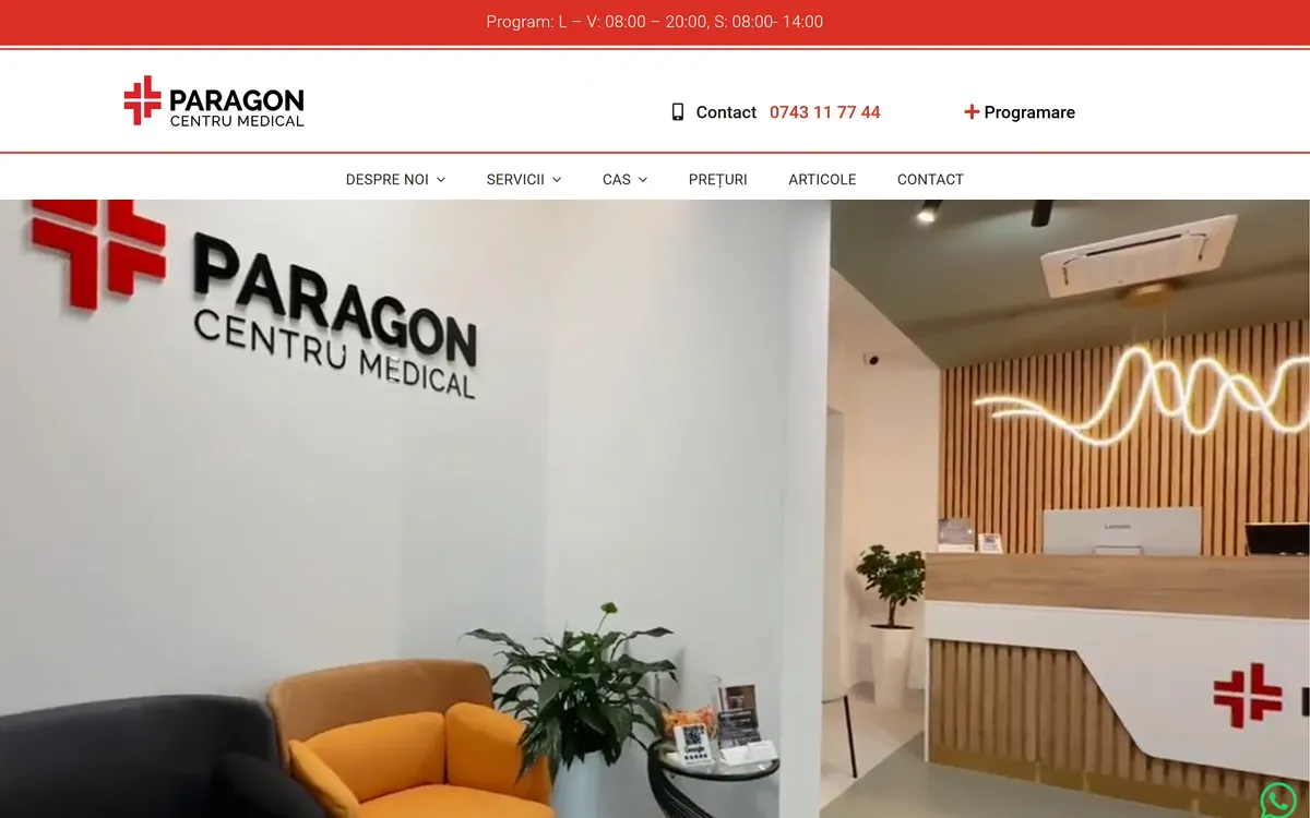 Site-ul paragonmedical.ro, realizat de Creativ Design