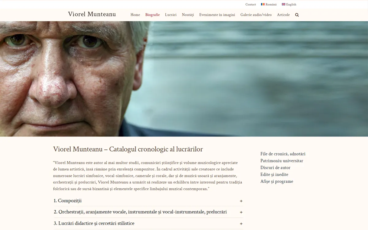 Site-ul viorelmunteanu.ro, realizat de Creativ Design
